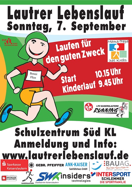 Plakat A4 LautrerLebenslauf 2025 MamaPapahatKrebs FCK Running